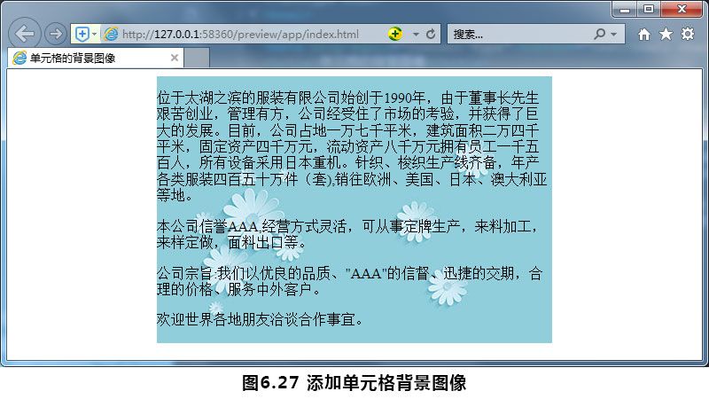 添加单元格背景图像